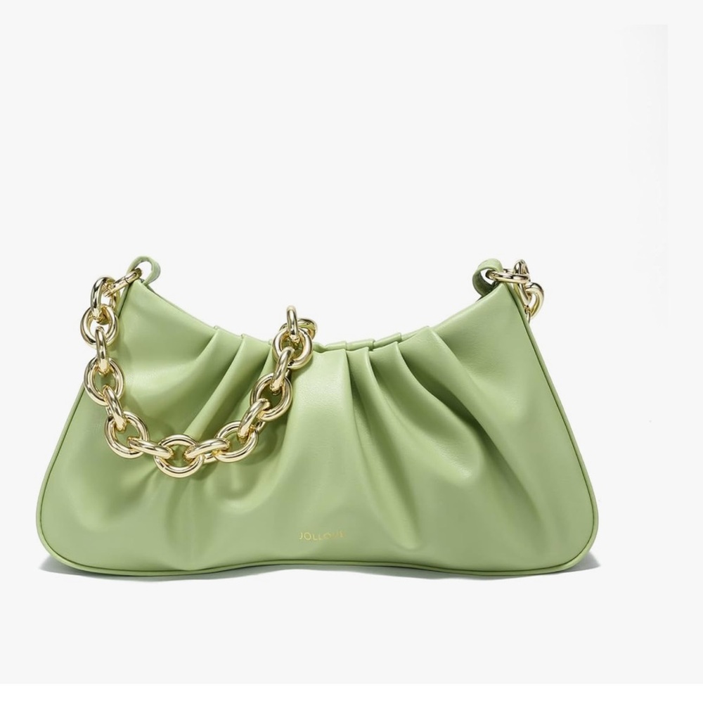 Amazon Jollque Green Shoulder Bag with Gold Chain